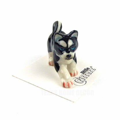 Little Critterz Miniature Collectors Siberian Husky Dog Porcelain Figurine