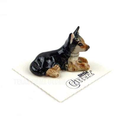 Little Critterz Miniature Collectors German Shepherd Dog Porcelain Figurine