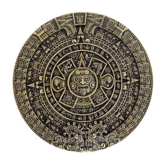 Aztec Calendar Belt Buckle Antique Bronze Fits 1.5" Belts