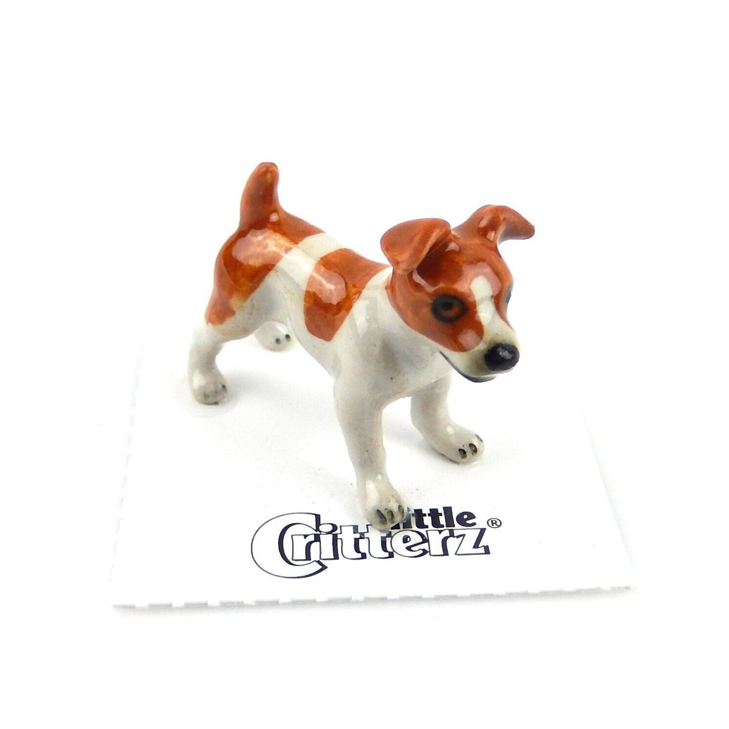 Little Critterz Miniature Collectors "Ajax" Jack Russell Dog Porcelain Figurine