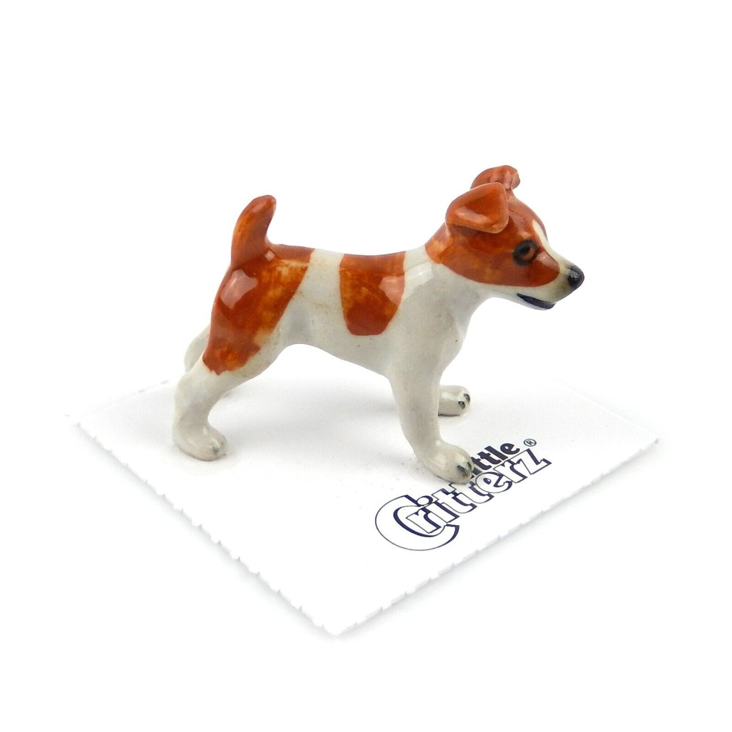 Little Critterz Miniature Collectors "Ajax" Jack Russell Dog Porcelain Figurine