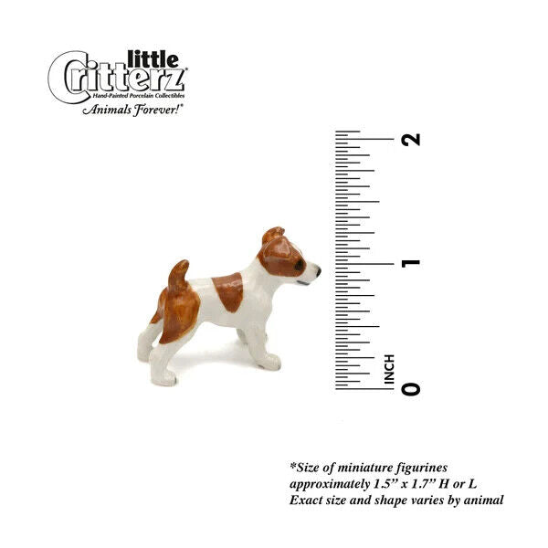 Little Critterz Miniature Collectors "Ajax" Jack Russell Dog Porcelain Figurine