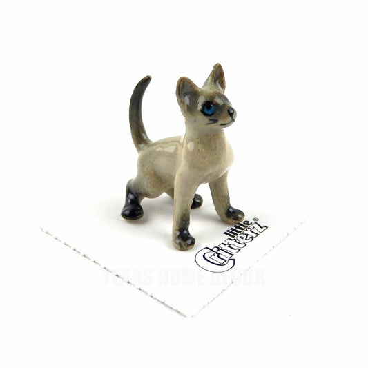 Little Critterz Miniature Collectors Siamese Cat Kitty Porcelain Figurine