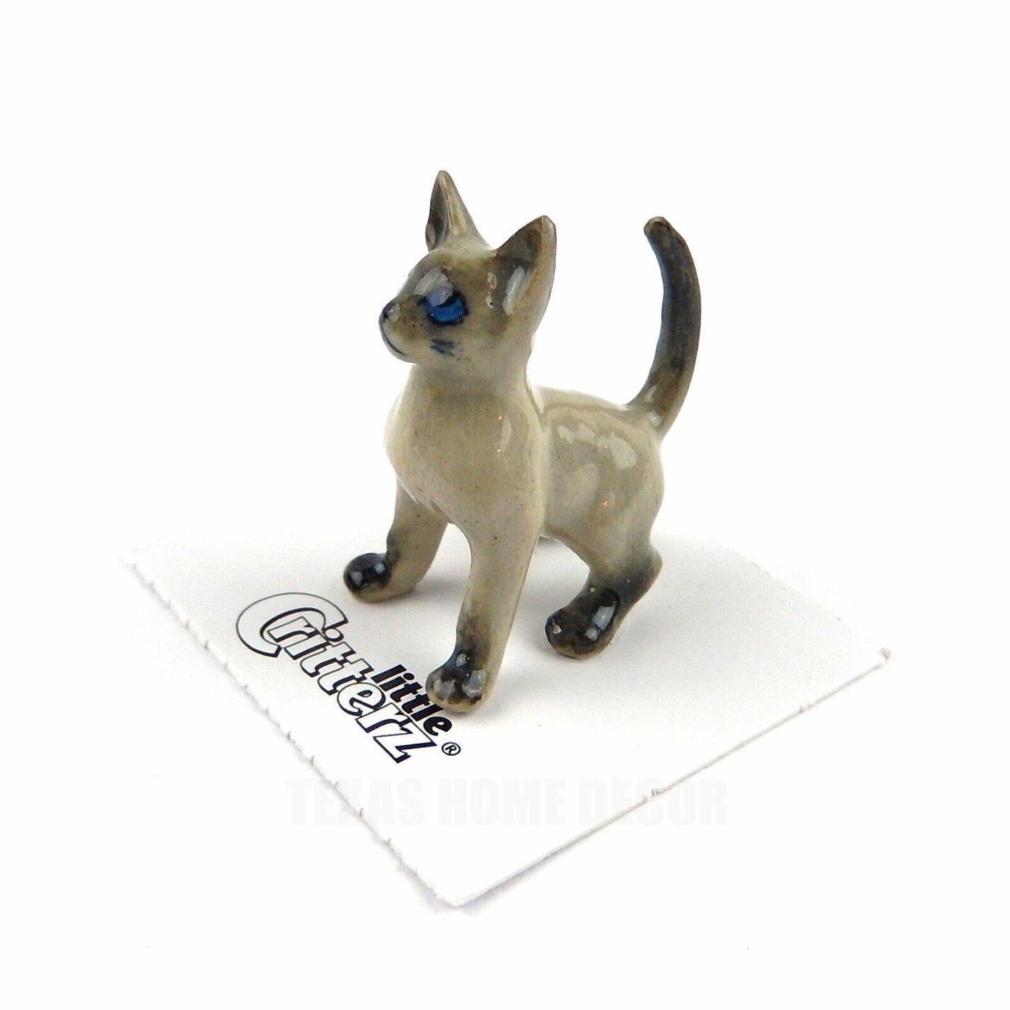 Little Critterz Miniature Collectors Siamese Cat Kitty Porcelain Figurine