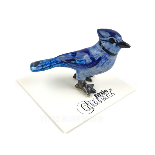 Little Critterz Miniature Collectors Blue Jay Porcelain Bird Figurine