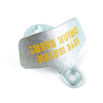 Cast Iron Starr "Save Water Drink Beer" Zinc Plated Bottle Opener Wall Mounted