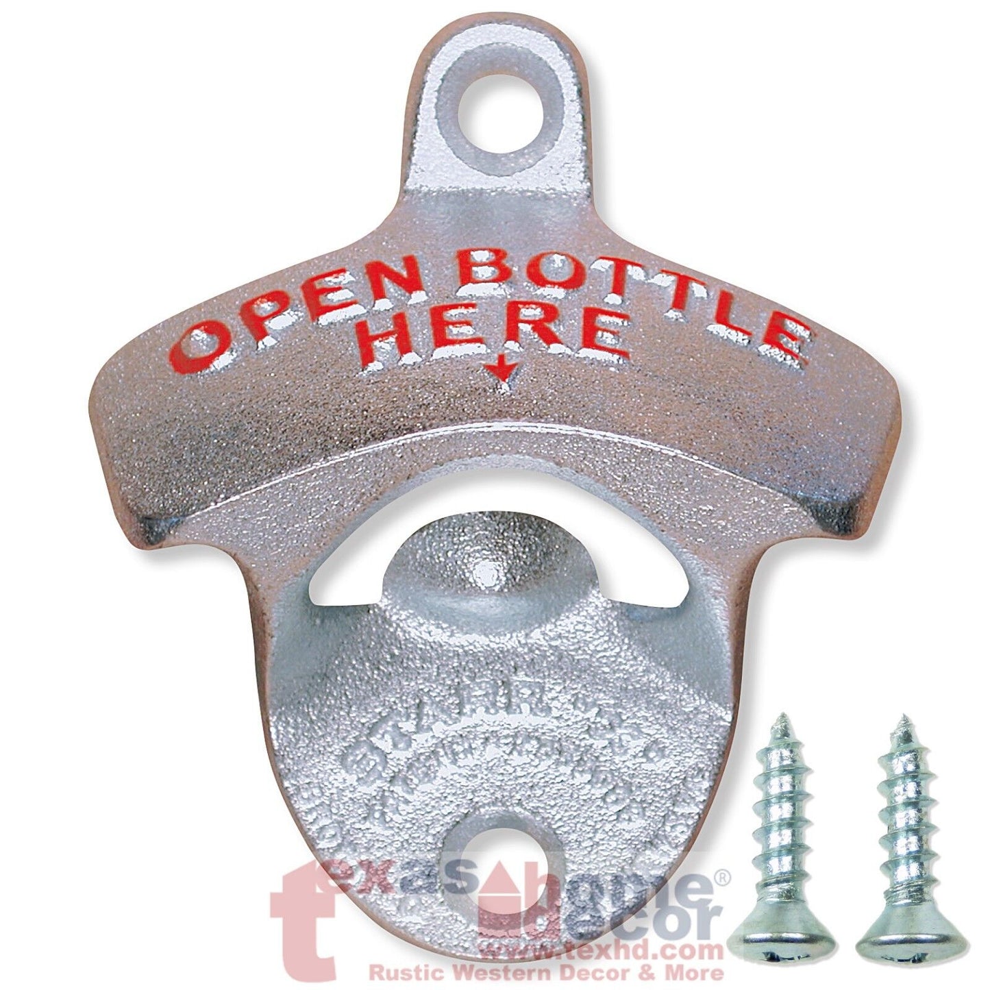 Embossed Open Bottle Here Beer Bottle Opener Wall Mounted Zinc Plated Starr X