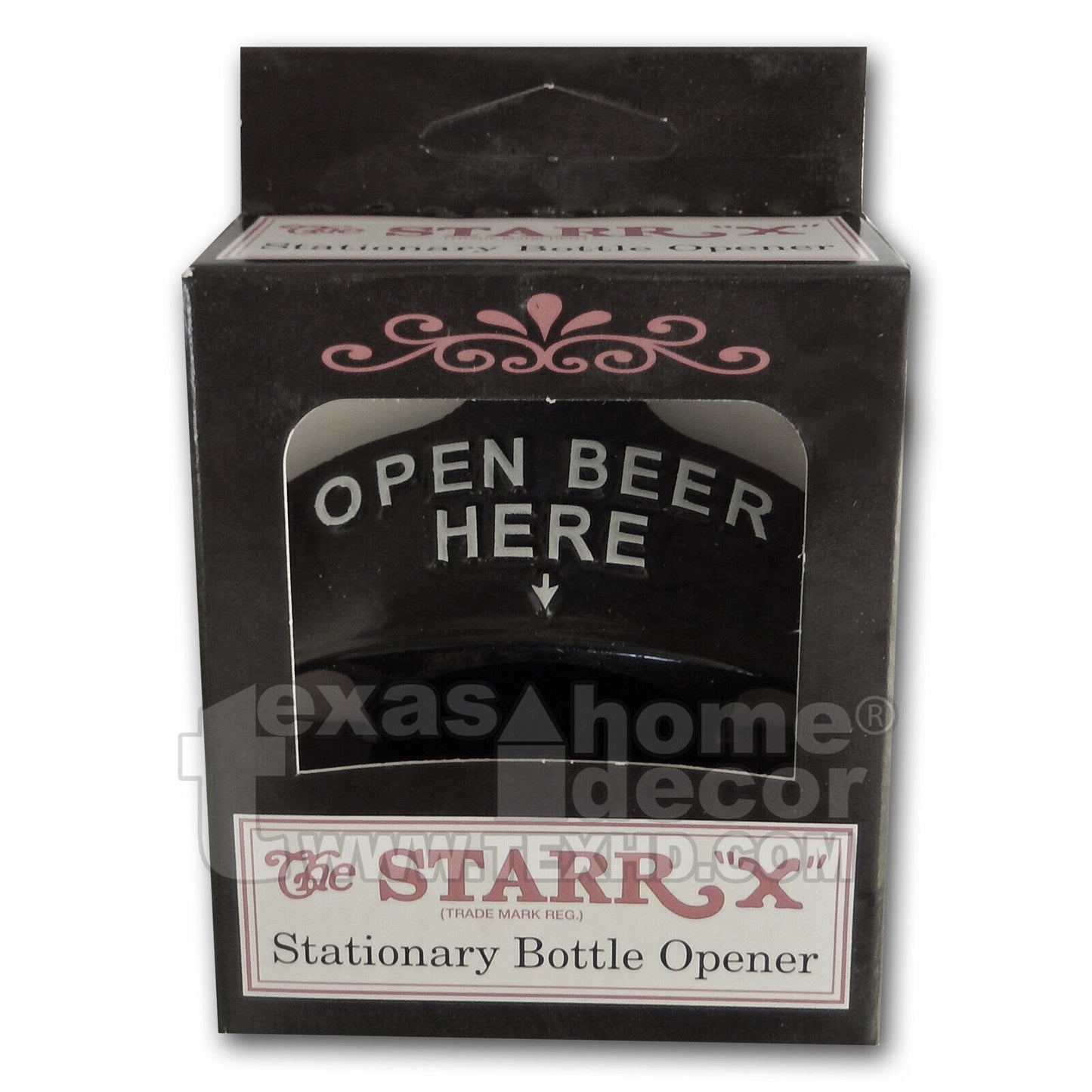 Embossed Open Beer Here Beer Bottle Opener Black White Wall Mounted Starr X