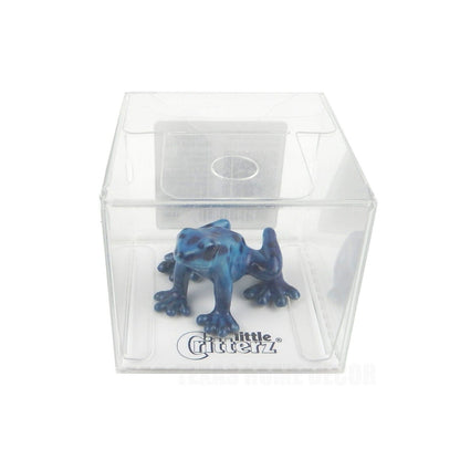 Little Critterz Miniature Collectors Blue Poison Dart Frog Porcelain Figurine