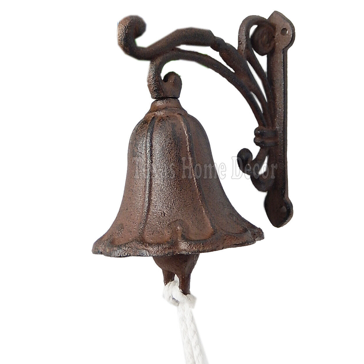 Vine Dinner Bell Cast Iron Wall Mount Antique Style Rustic Finish Scrolls