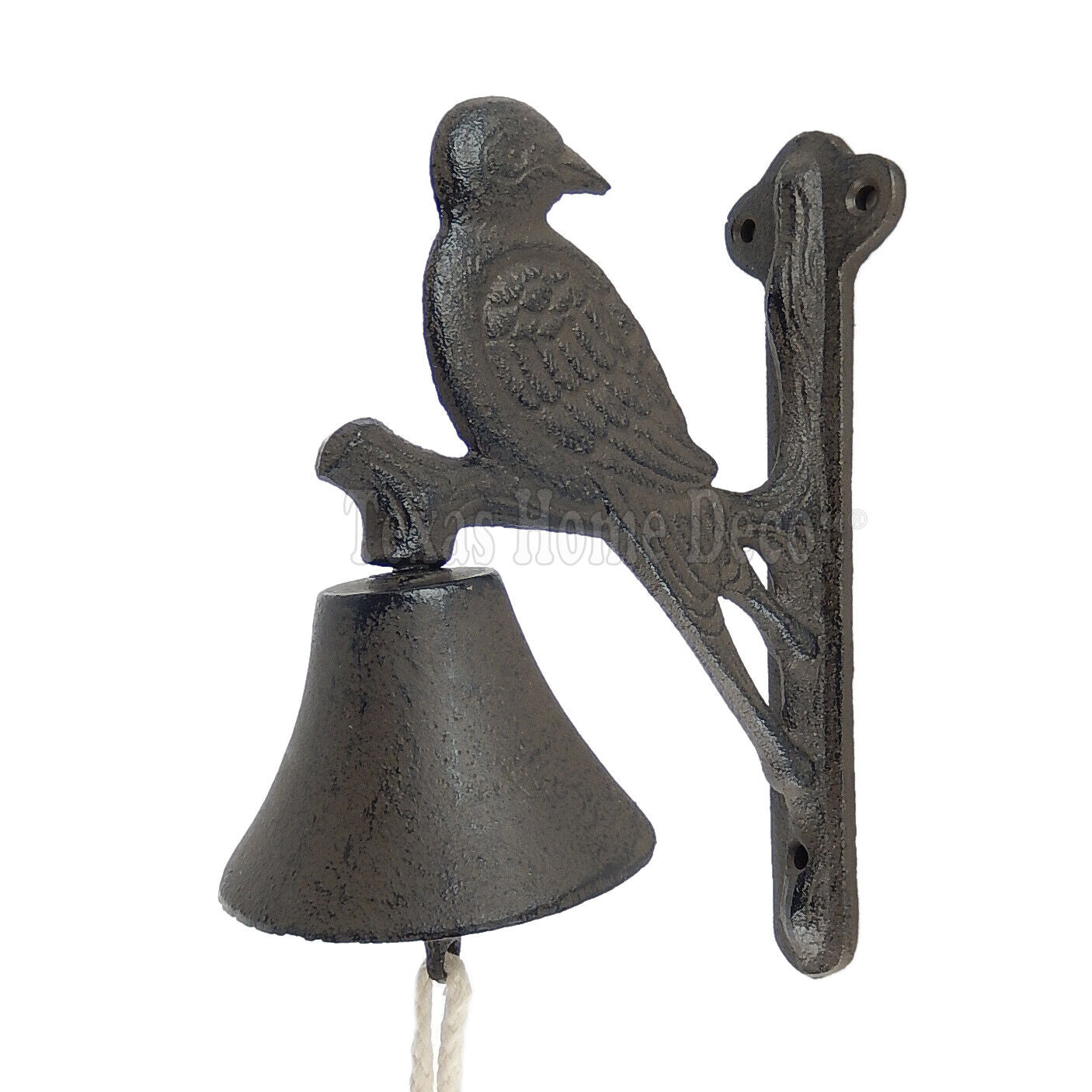 Dove Bird Dinner Bell Cast Iron Wall Mounted Antique Style Rustic Finish