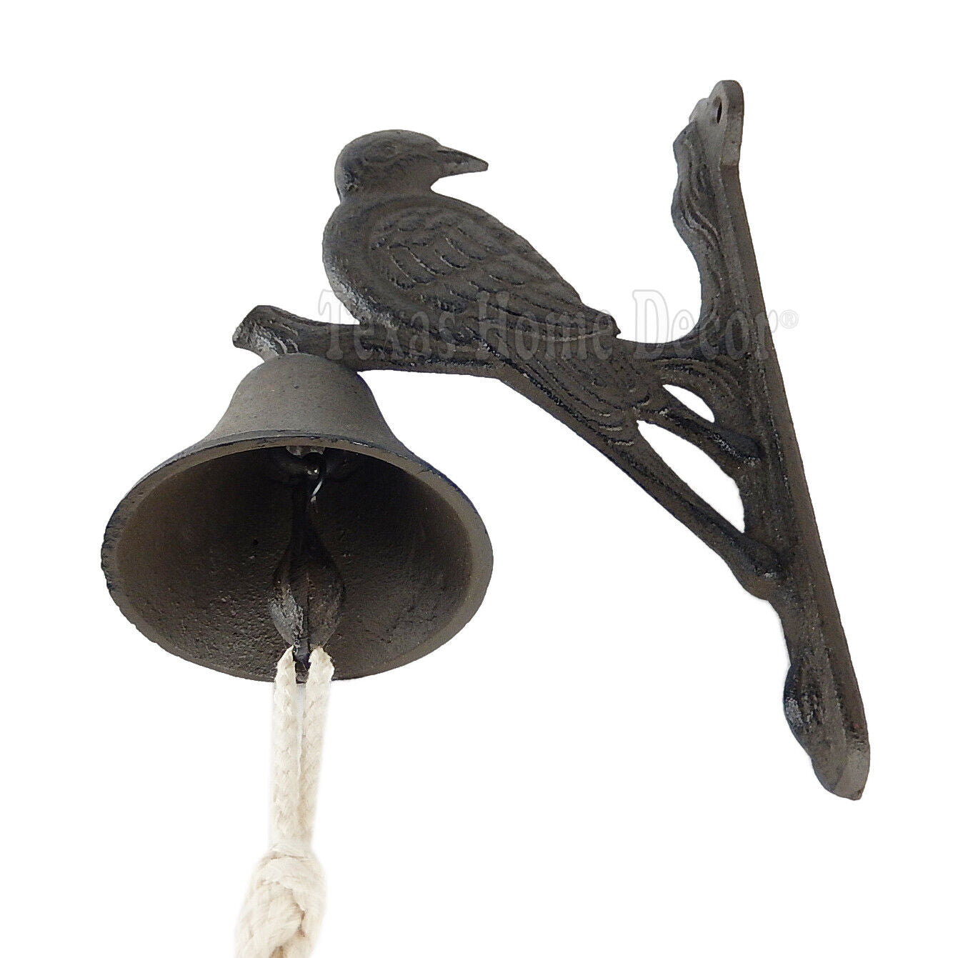 Dove Bird Dinner Bell Cast Iron Wall Mounted Antique Style Rustic Finish