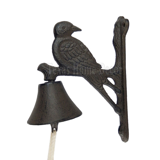 Dove Bird Dinner Bell Cast Iron Wall Mounted Antique Style Rustic Finish