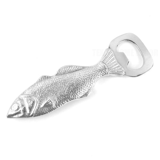 Hand Held Fish Beer Soda Bottle Opener Shiny Aluminum Nautical Kitchen Bar Decor