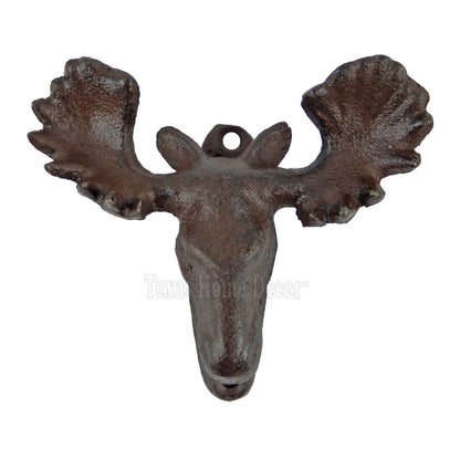 Moose Head Beer Bottle Opener Cast Iron Wall Mounted Rustic Brown Cabin Lodge