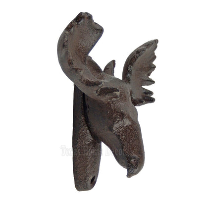 Moose Head Beer Bottle Opener Cast Iron Wall Mounted Rustic Brown Cabin Lodge