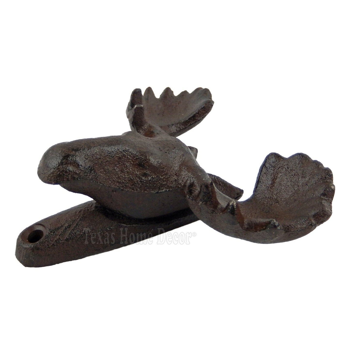 Moose Head Beer Bottle Opener Cast Iron Wall Mounted Rustic Brown Cabin Lodge