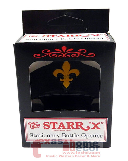 Fleur De Lis Bottle Opener Starr X NFL Saints Embossed Black Gold Wall Mounted