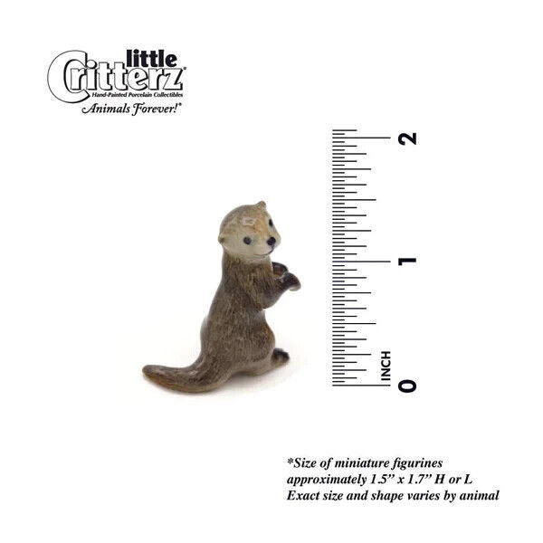 Little Critterz Miniature Collectors Asian Otter "Nimble" Porcelain Figurine