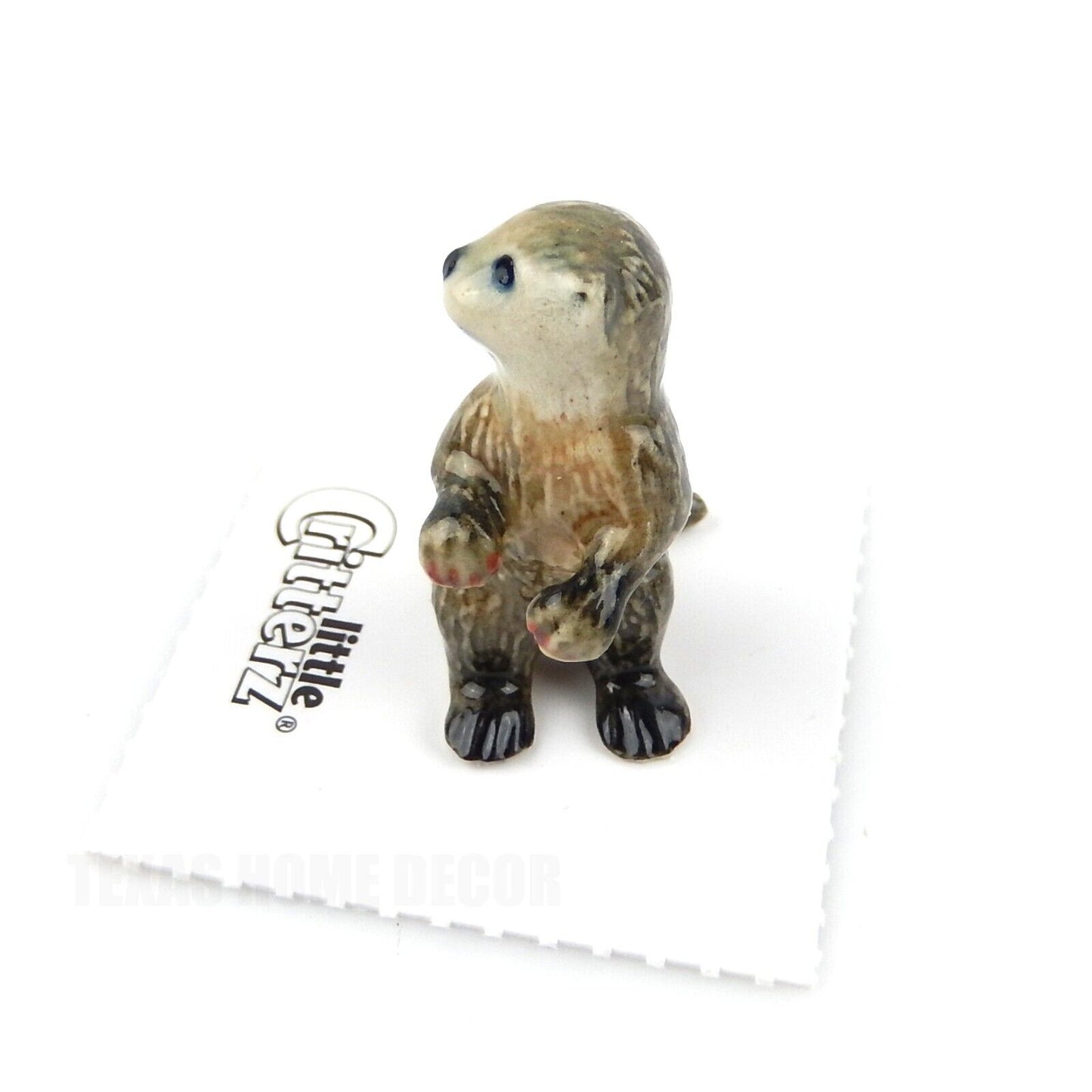 Little Critterz Miniature Collectors Asian Otter "Nimble" Porcelain Figurine