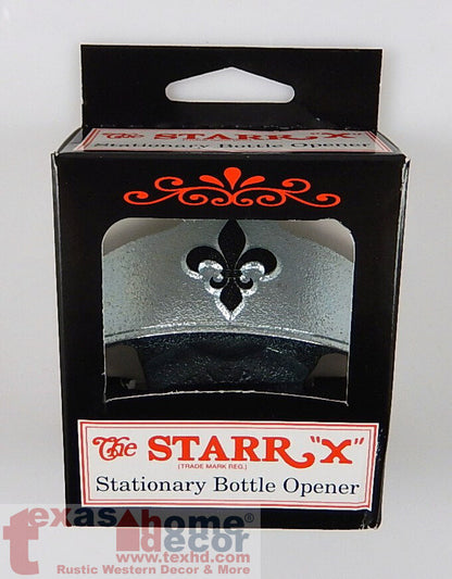 EMBOSSED Fleur De Lis Beer Bottle Opener New Orleans Starr X Wall Mount +Screws