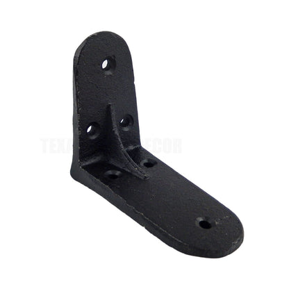 2 Simple Cast Iron Black Shelf Brackets Corner Brace Antique Style 3 x 3.5 inch