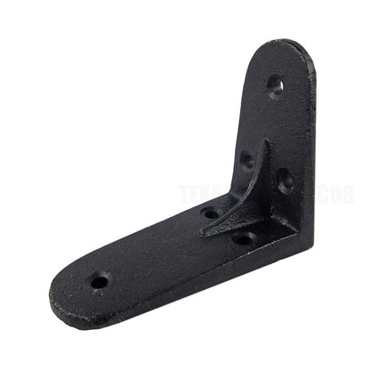 2 Simple Cast Iron Black Shelf Brackets Corner Brace Antique Style 3 x 3.5 inch