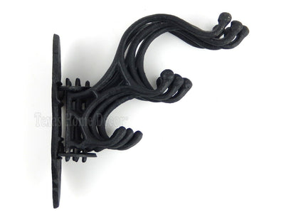 Large Swivel Hook 5 Arms Cast Iron Coat Purse Towel Hanger Antique Style Black