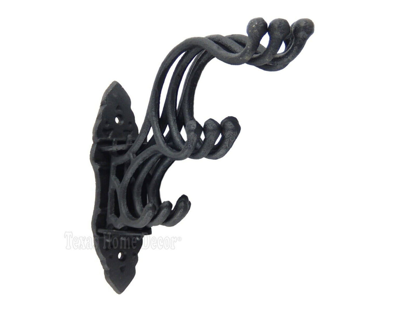 Large Swivel Hook 5 Arms Cast Iron Coat Purse Towel Hanger Antique Style Black