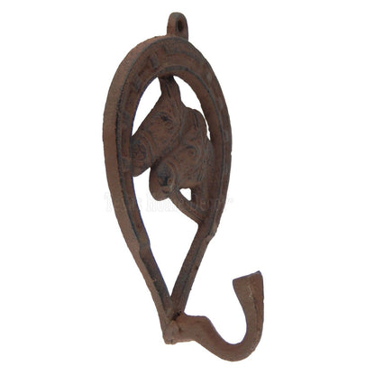 Horse Wall Hook Horseshoe Coat Hanger Cast Iron Rustic Western Decor