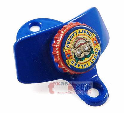 Blue Coney Island Beer Bottle Opener Starr X Wall Mount Powder Coated w/ Screws