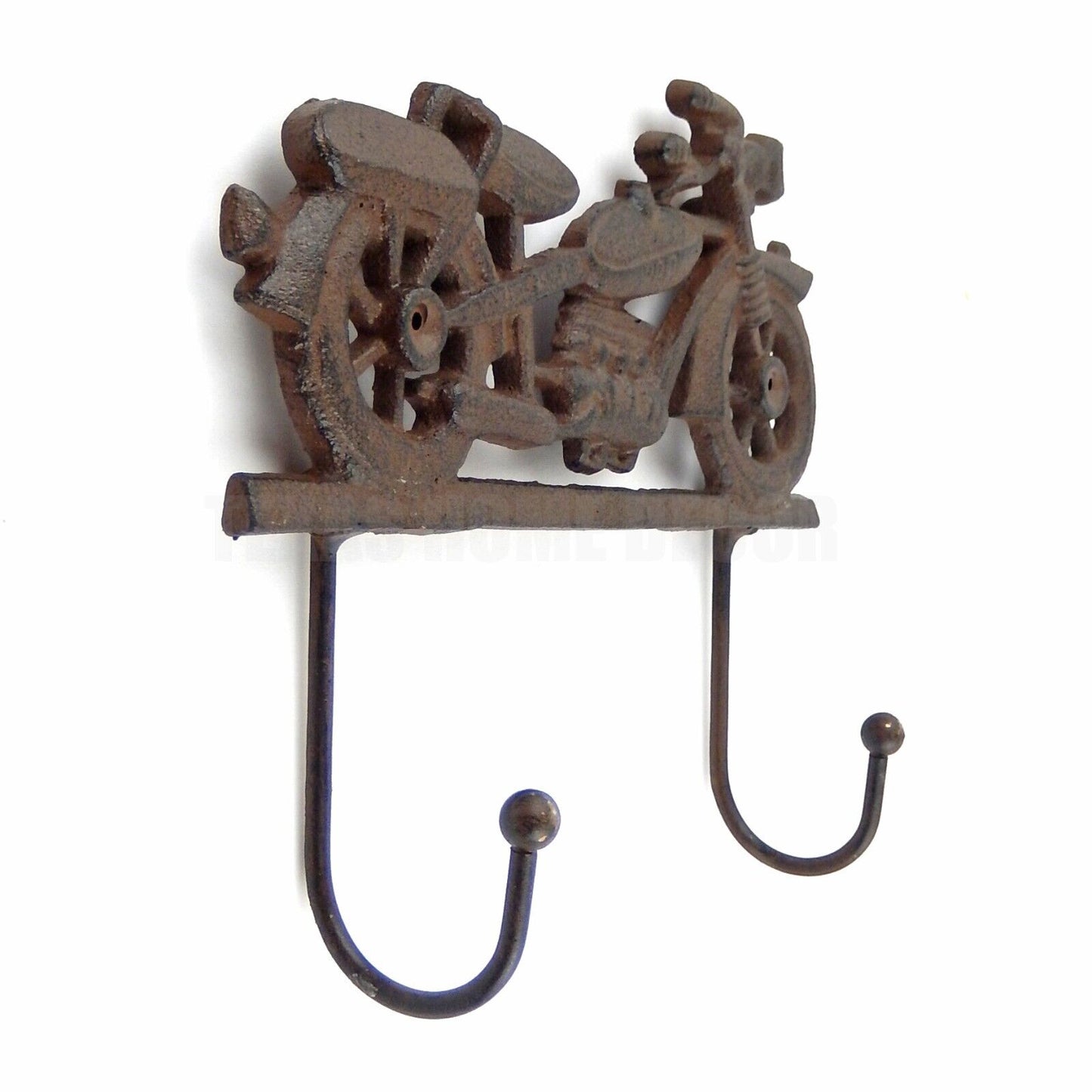 Cast Iron Indian Motorcycle Wall Hook Key Towel Coat Hanger Antique Style Brown