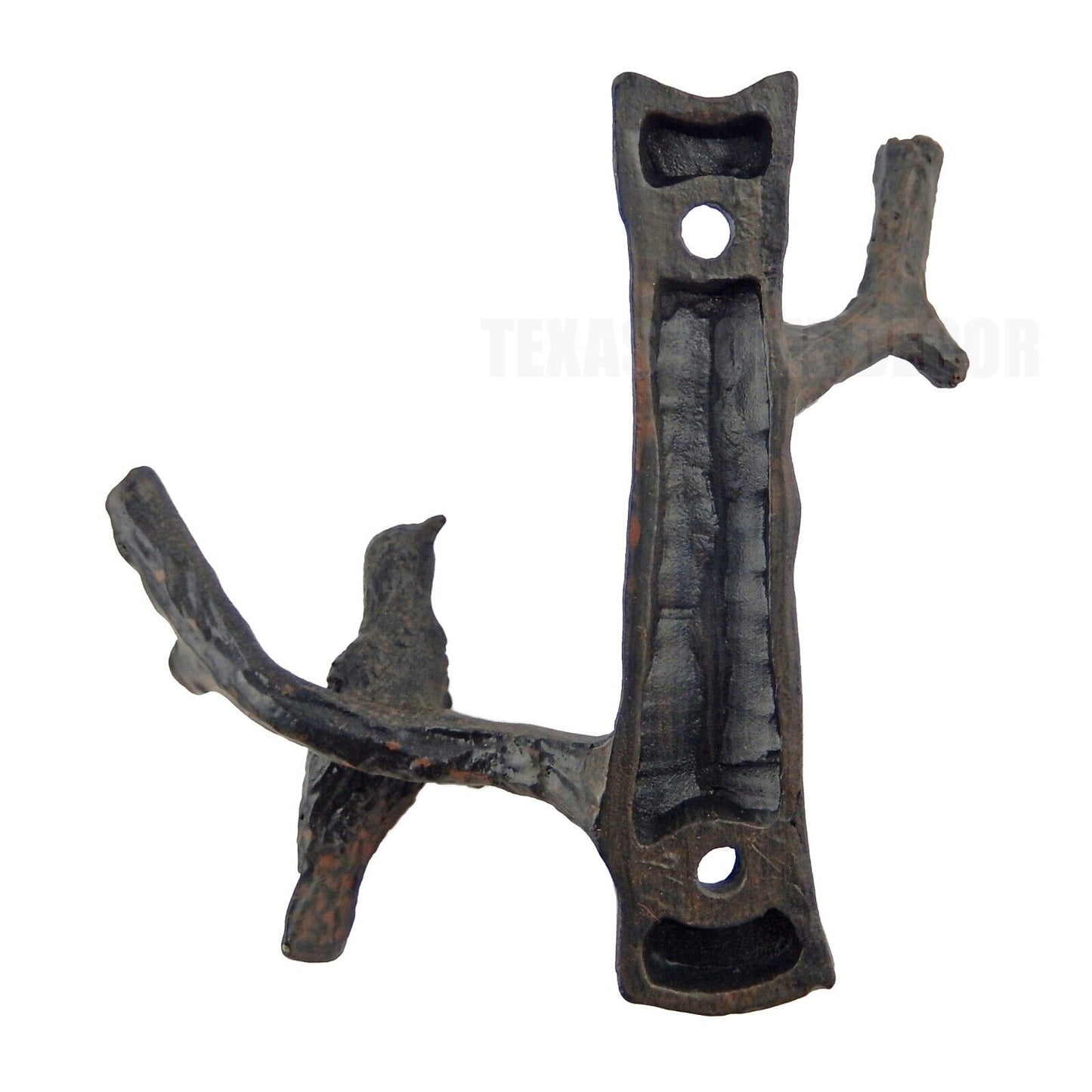 Bird Branch Double Wall Hook Wrought Iron Key Towel Coat Hanger Antique Style