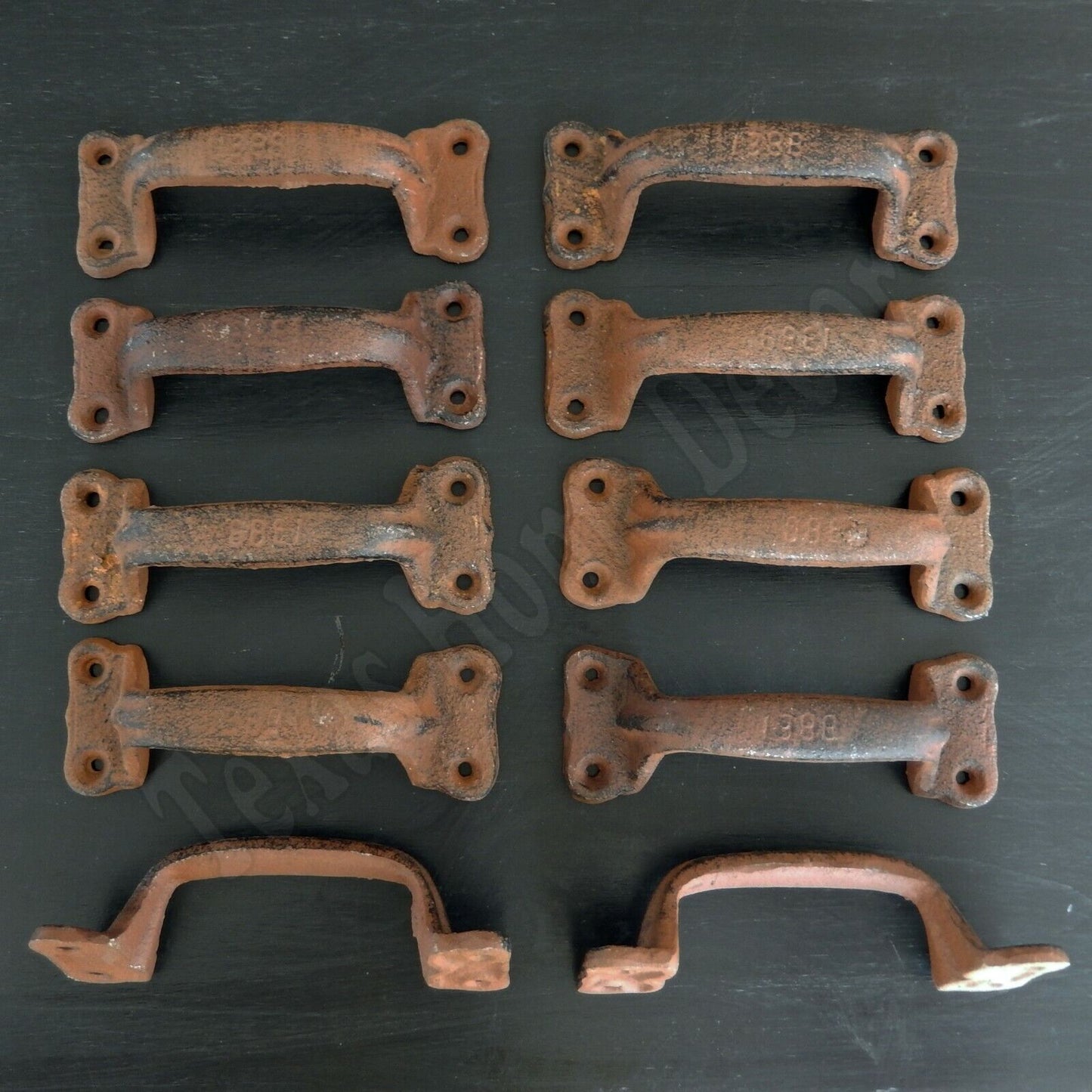 10 Rustic Metal Door Handles Heavy Duty Cast Iron (Read Description)