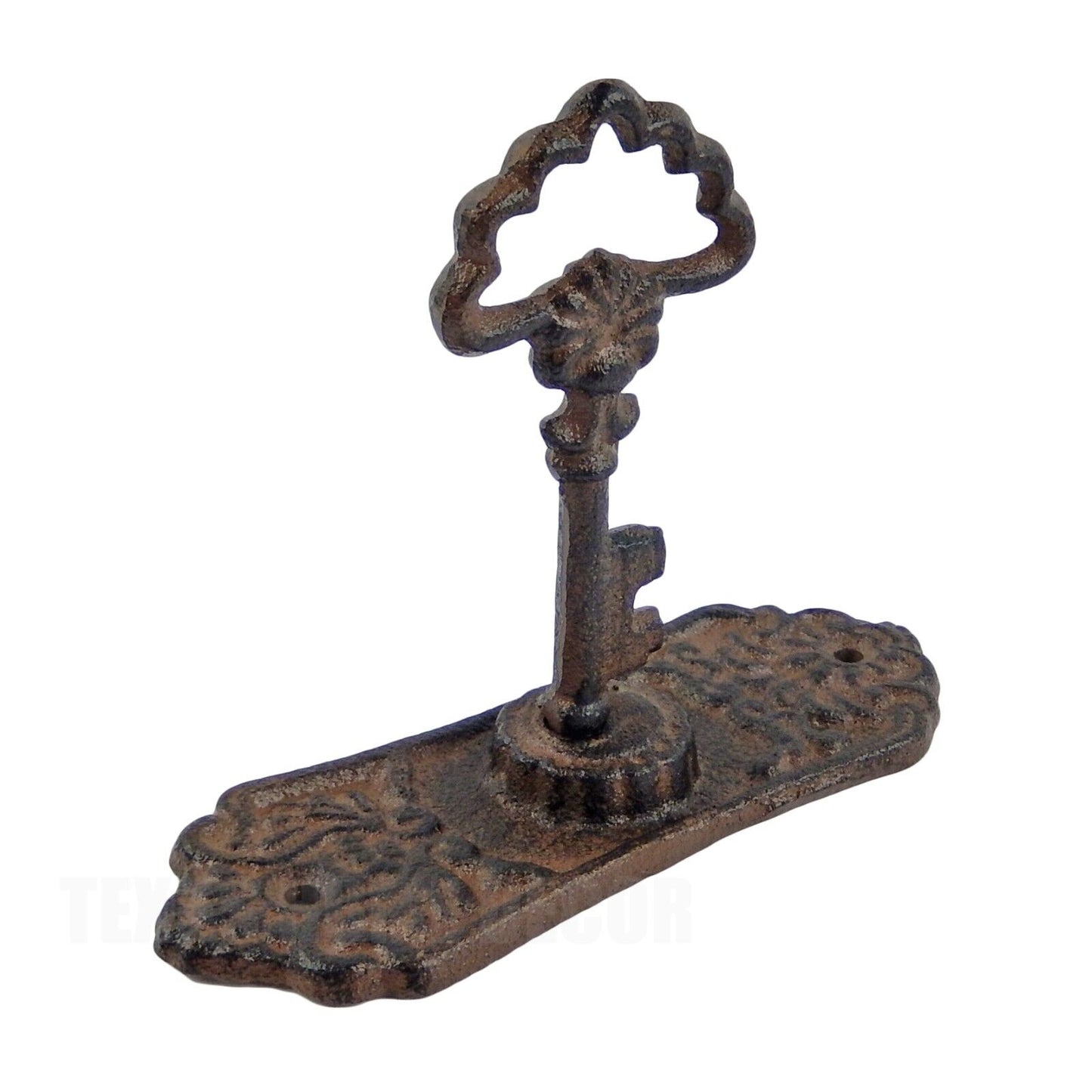 Key in Lock Wall Hook Cast Iron Coat Towel Purse Hanger Antique Style Door Plate