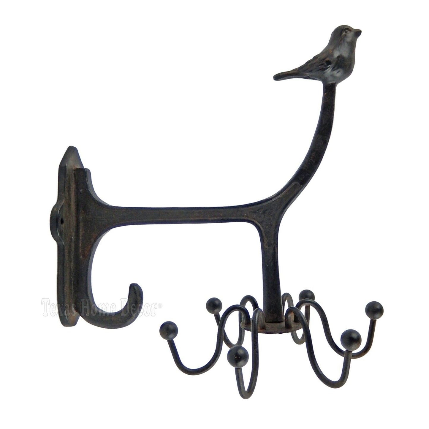 Bird Spinning Wall Hook Sweater Rack Scarf Bracelet Necklace Holder Black Brown