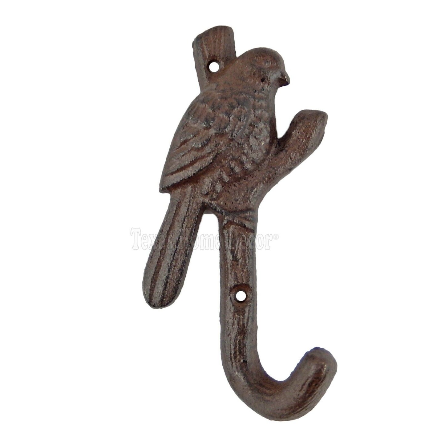 Bird On Tree Branch Wall Hook Cast Iron Wall Mounted Key Towel Coat Hanger Brown