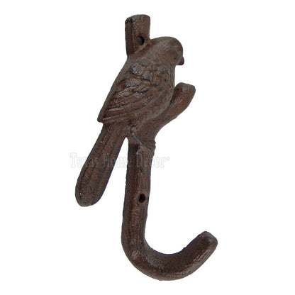 Bird On Tree Branch Wall Hook Cast Iron Wall Mounted Key Towel Coat Hanger Brown