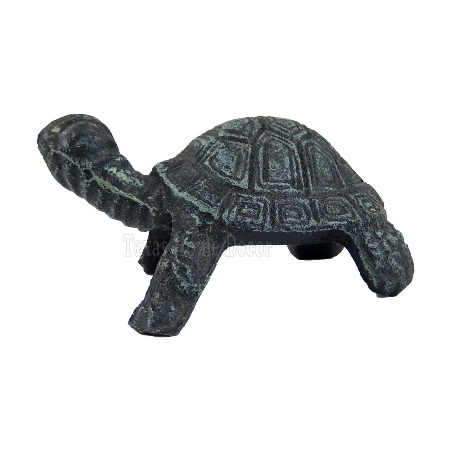 Baby Turtle Figurine  Paper Weight Cast Iron Nautical Garden Pond Green Black