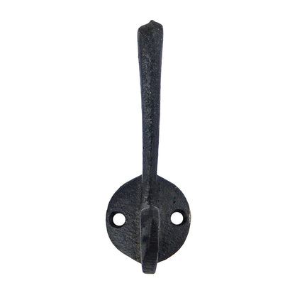 Cast Iron Double Wall Hook Key Towel Coat Door Robe Hanger Matte Black 3 inch