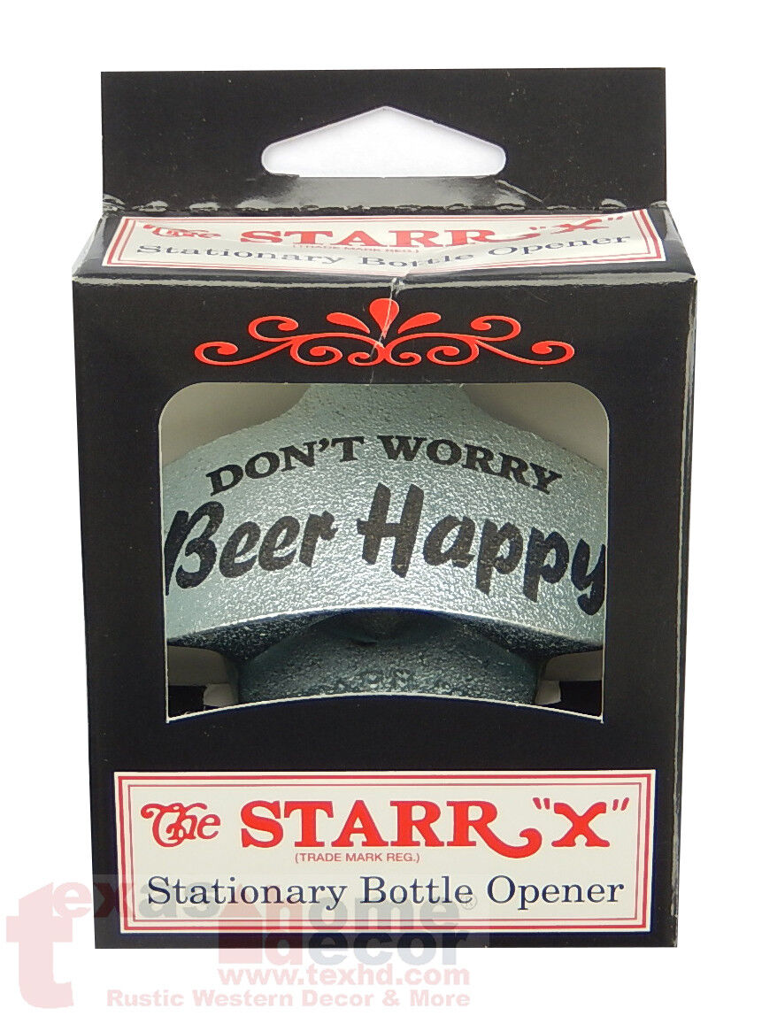 Don't Worry, Beer Happy Wall Mounted Beer Bottle Opener Starr X Brand w/Screws