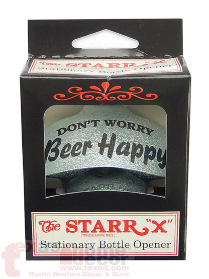 Don't Worry, Beer Happy Wall Mounted Beer Bottle Opener Starr X Brand w/Screws