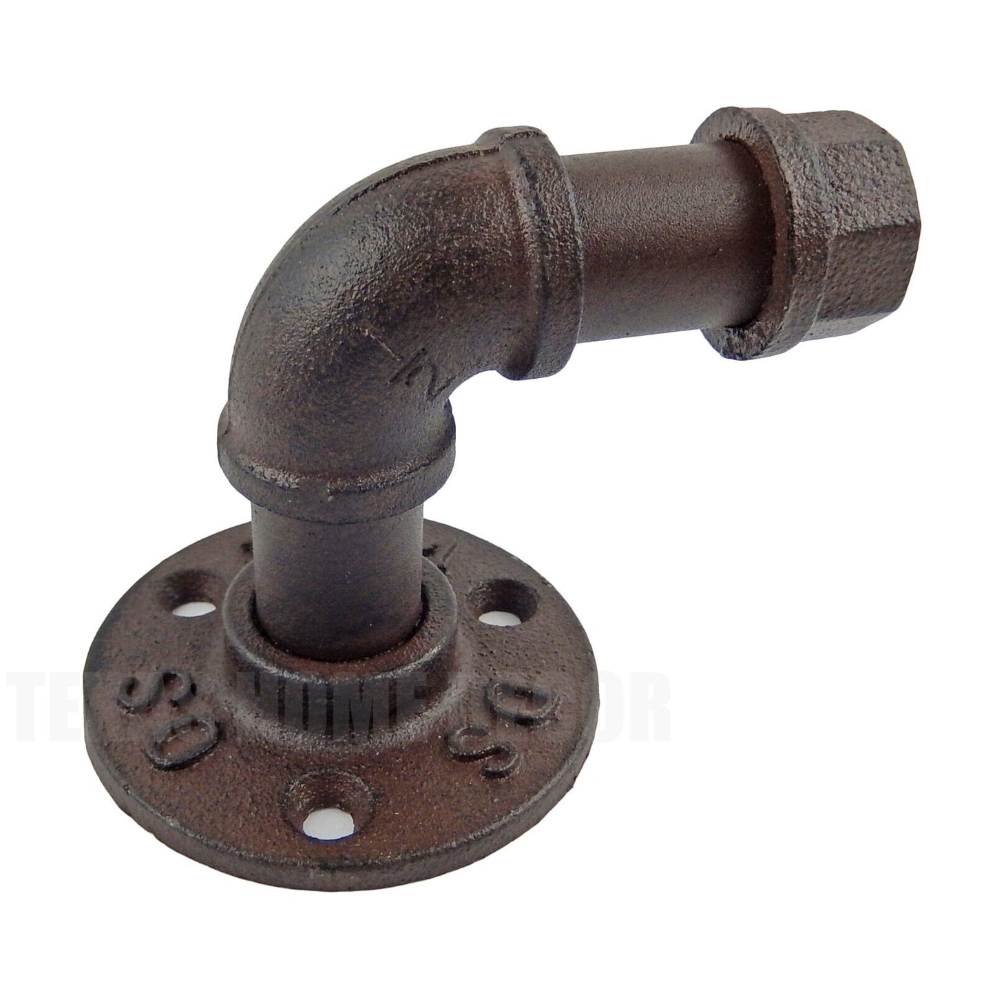 Industrial Pipe Wall Hook 1/2" Thick Coat Towel Hanger Rustic Brown Heavy Duty