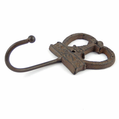 Cast Iron Crown Cross Wall Hook Key Towel Coat Hanger Royal Antique Style Brown