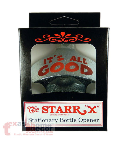 It's All Good Beer Bottle Opener Starr X Wall Mounted Zinc Cast Iron w/Screws