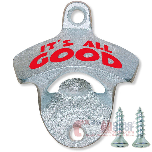 It's All Good Beer Bottle Opener Starr X Wall Mounted Zinc Cast Iron w/Screws