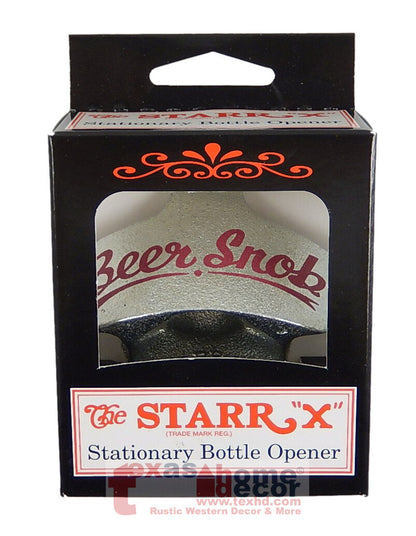 Beer Snob Bottle Opener Starr X Wall Mounted Sturdy Zinc Plated Cast Iron