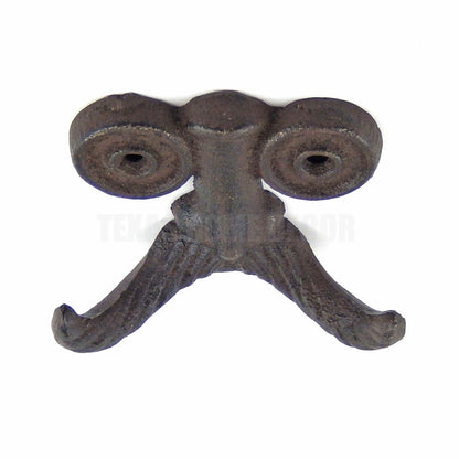 Mustache Double Wall Hook Cast Iron Spectacles Nose Steampunk Coat Hanger Brown