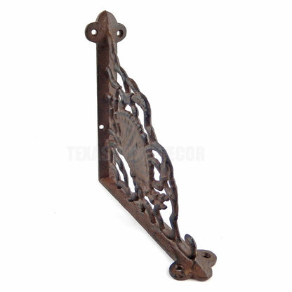 2 Crab Shelf Brackets Heavy Duty Nautical Beach Cast Iron Braces Rustic Brown