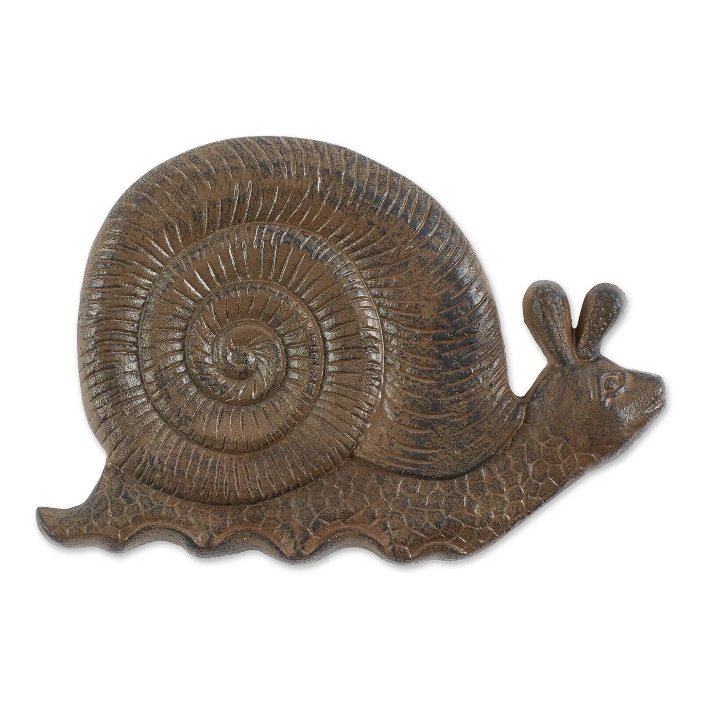 Snail Stepping Stone Large Cast Iron Garden Yard Pond Decor Rustic Brown 13.25"